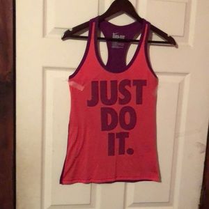 Nike Dri-Fit Loose Fit Pink & Purple Active Workout Tank Top Womens XS
